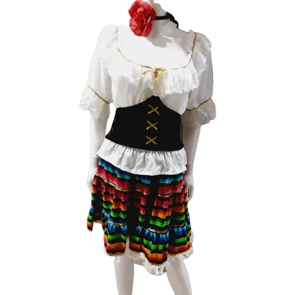 Sexy Senorita Mariachi Adult Costume Halloween Day Of The Dead Dia De Los Muerto